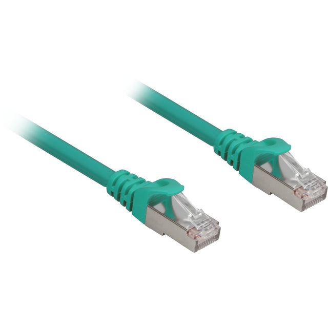 Cable de red Sharkoon SFTP, RJ-45 con Cat.6a (verde, 0,5 metros, libre de halógenos)