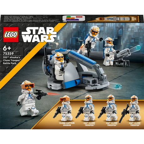 Lego star wars - juguetes de construcción del paquete de batalla del soldado clon de ahsoka 332 (75359)