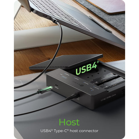 Icy box ib-4013mcl-c4 Estación de acoplamiento duplicadora USB4® de 4 bahías (clones 1:3) (negra)