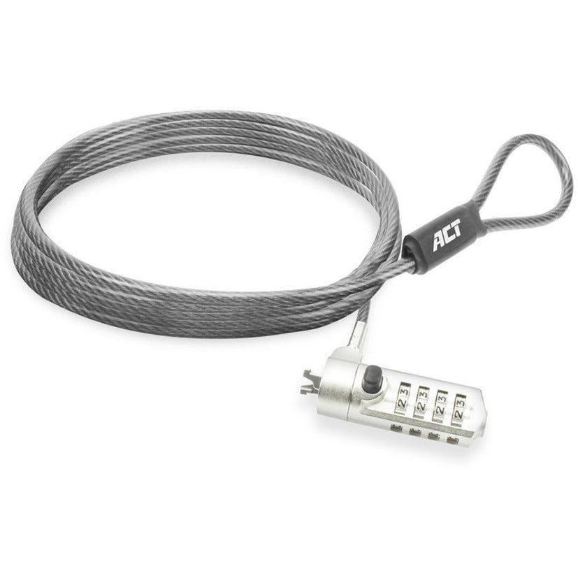 Candado para portátil act ac9025 gris 2000 mm