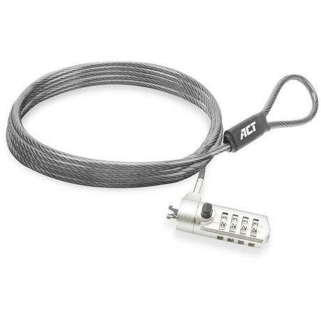 Candado para portátil act ac9025 gris 2000 mm