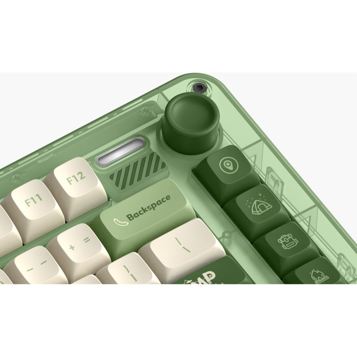 Teclado mecánico inalámbrico para acampar Iqunix zx75 (verde, diseño estadounidense (qwerty), marrón cereza mx, 75%, leds rgb, intercambiable en caliente, pbt de doble disparo, 2,4 ghz | bluetooth 5.1 | usb-c)