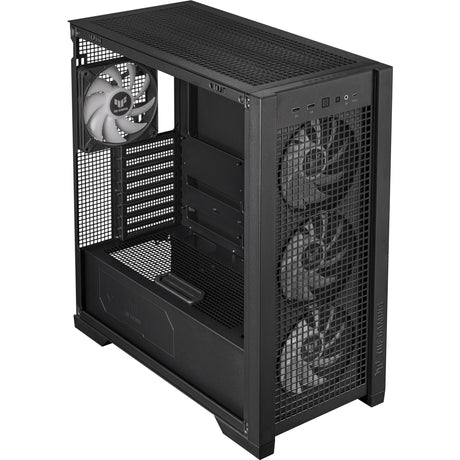Carcasa de torre midi asus tuf gaming gt302 argb (negro | 2x usb-a | 1x usb-c | rgb | vidrio templado)