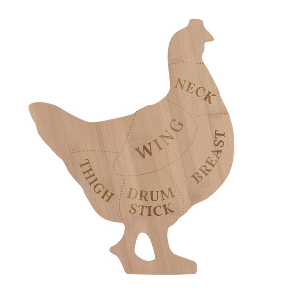 Esschert design tabla de cortar pollo l bambú 39,8x49,5x1cm fsc 100%
