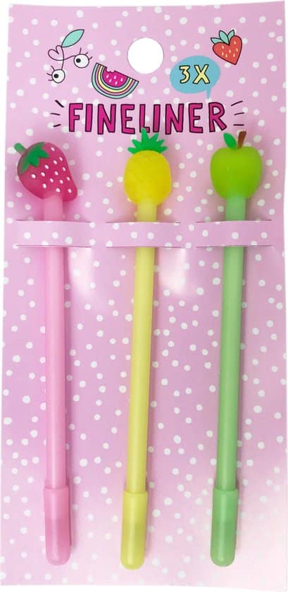 Van der Doelen 3 fineliners fruta divertida de verano