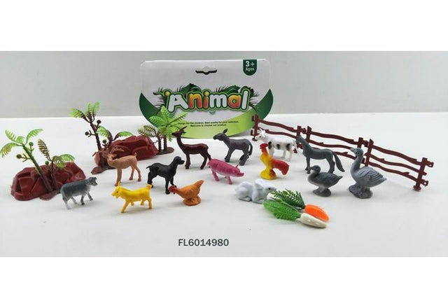 Aro animales de granja en bolsa con accesorios 24 piezas plástico