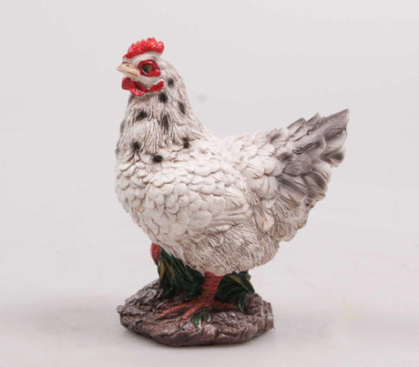 Estatua de jardín animales Farmwood pollo mini blanco 5x5x12cm
