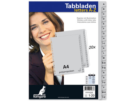 Imp kangaro tabs a4 23 anillas a-z 20 piezas plástico extra ancho