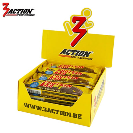 Barrita proteica 3action doble chocolate 40 gramos - caja expositora 20 piezas - 1202030021