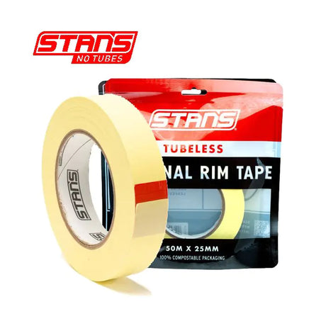 Fondo de llanta stans notubes cinta amarilla 25 mm de ancho rollo de taller 50 metros as0322