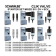 Schwalbe benelux b.v. Kit de conversión de válvula Schwalbe Clik SV-SCV DV-SCV 25 piezas