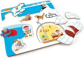 Van der Doelen scratch puzzle - rompecabezas de madera con iglú