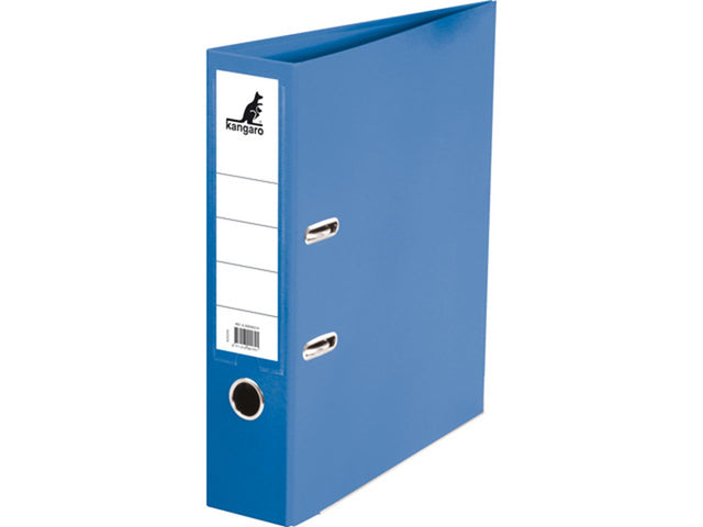 Carpeta canguro tamaño A4 con mecanismo de palanca de 2 anillas 75 mm azul