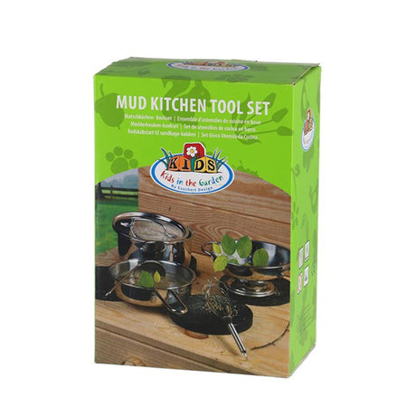 Esschert design juego de cocina de barro de 6 piezas