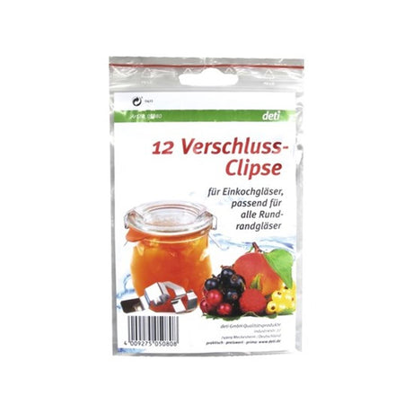 Pinzas Weck acero inoxidable bolsa de 12uds.