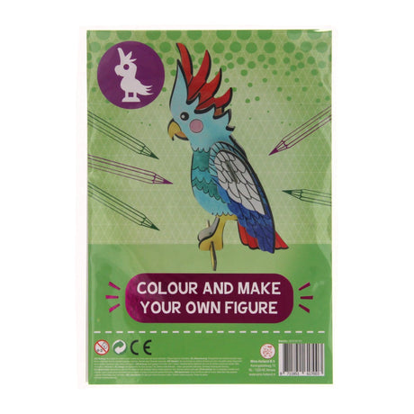 Colorea y haz tu propia figura de pájaro 24x17cm