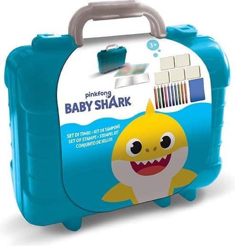 Jonotoys estuche para sellos multiimpresión baby tiburón, con 5 sellos de madera