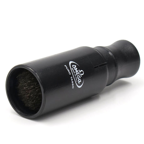 Brocha de afeitar omega 100% tejón negro brocha de viaje 9cm