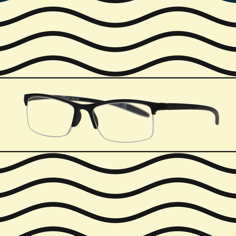 Gafas de lectura Spectrum negro rectangular media montura 2,00