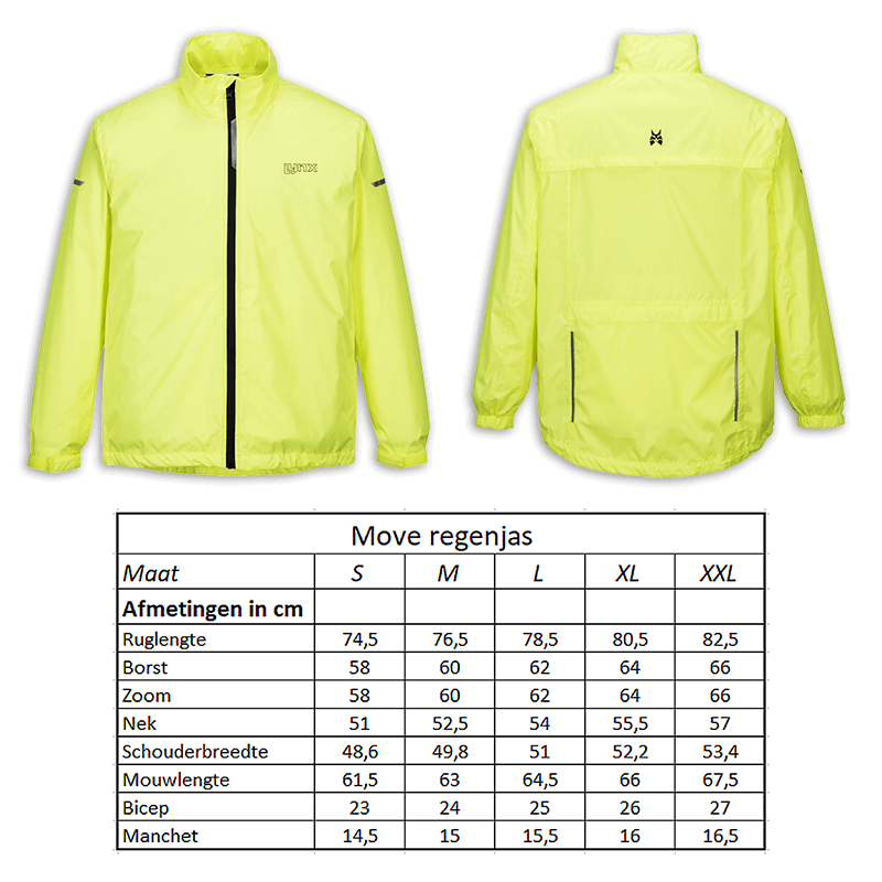 Sportjack chaqueta de lluvia talla de movimiento m