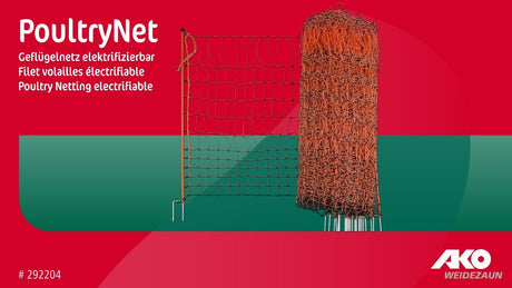 Ako productos red para pollos 112cm 50m doble pin naranja