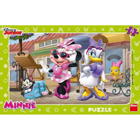 Puzzle de dinosaurios Dinotoys - Disney Minnie y Daisy en Montmartre - 15 piezas