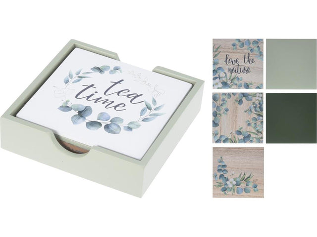 Posavasos de decoración para el hogar de madera de 6 piezas.