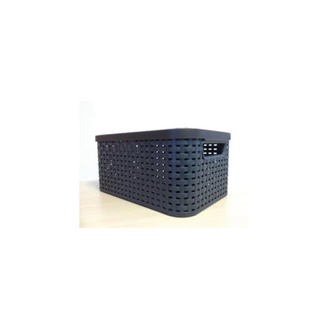 Cesta estilo Curver l con tapa antracita