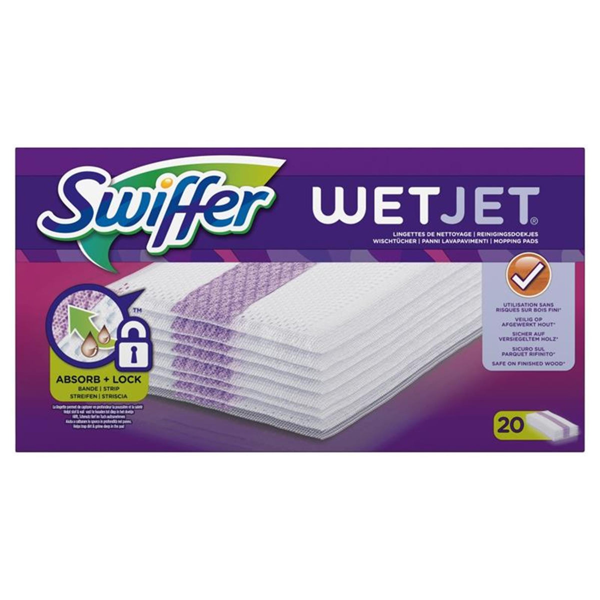 Swiffer wetjet mopping system recambio toallitas limpiadoras caja de 20 piezas