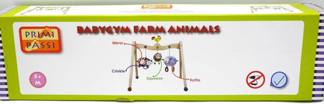 Jonotoys primi passi - gimnasio de madera para bebés animales de granja
