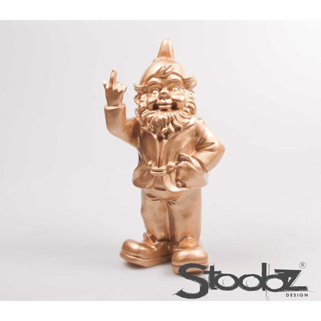 Stoobz design stoobz estatua de polipiedra gnomo vete a la mierda oro 16x12x32cm