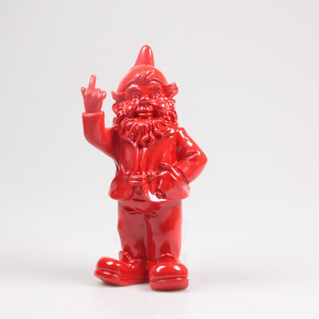 Stoobz design stoobz estatua de polipiedra gnomo vete a la mierda rojo 16x12x32cm