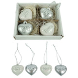 Colgantes Migros (r) corazón con texto 4 cm juego de 4 | 6 piezas