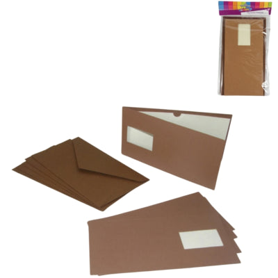 Tarjetas de invitación y sobres marrones 5 piezas | 48 piezas