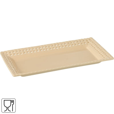 Plato rectangular línea J melocotón 32 cm | 6 piezas