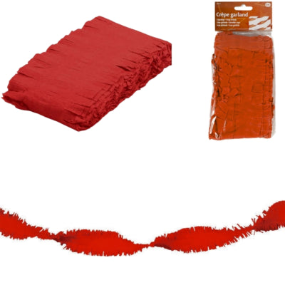 Guirnalda Folat Twist papel crepe rojo 6 metros | 24 piezas