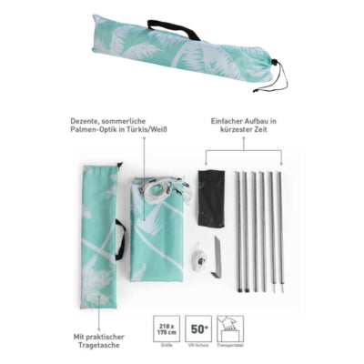 Tela de sombra Garvida blanco verde menta 218 cm | 6 piezas
