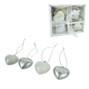 Colgantes Migros (r) corazón con texto 4 cm juego de 4 | 6 piezas