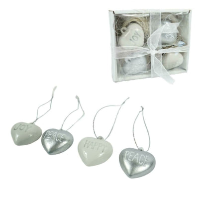 Colgantes Migros (r) corazón con texto 4 cm juego de 4 | 6 piezas