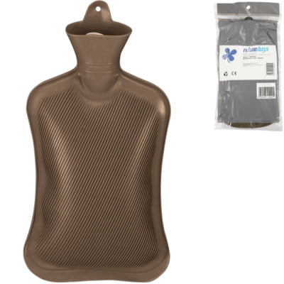 Relaxdays bolsa de agua caliente marrón 2 l | 6 piezas