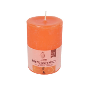 Vela aromática Gala rústica naranja 7 x 10 cm | 6 piezas