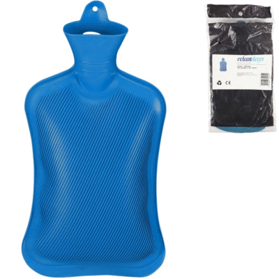 Relaxdays bolsa de agua caliente azul 2 l | 6 piezas