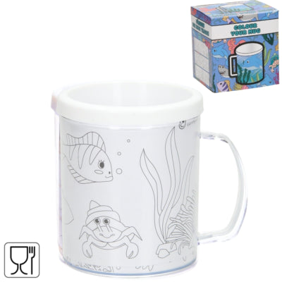 Colorea tu propia taza de animales marinos 250 ml | 36 piezas