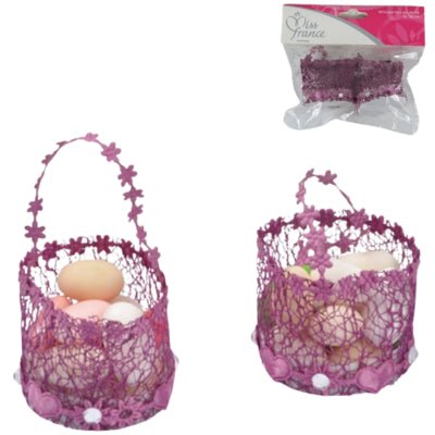 Mini cestas para envolver regalos violeta 10 cm 2 piezas | 24 piezas