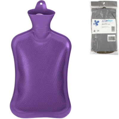 Relaxdays bolsa de agua caliente violeta 2 l | 6 piezas
