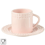 Taza y platillo J-line rosa 175 ml | 12 piezas