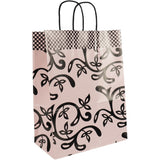 Bolsa de papel rosa y negra 31 cm juego de 250