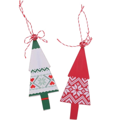 Colgante árbol de Navidad 2 surtidos 13 cm | 24 piezas
