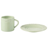 Taza y platillo J-line verde 175 ml | 12 piezas