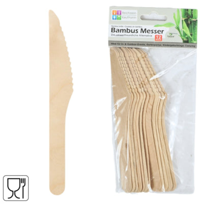 Cuchillos de bambú 16,5 cm 12 piezas | 24 piezas